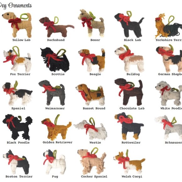 Holiday Hand Knit Chilly Dog Dog Breed Ornaments - Picture 1 of 16
